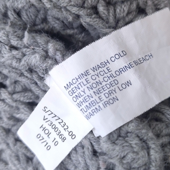 Gap Slouch Chunky Knit Open Cap Sleeve Cardigan W/ Pockets Gray Size Medium - Picture 5 of 6